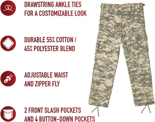 Miniatura 4 de Rothco Kids Bdu Pantalones – Acu Digital Camo