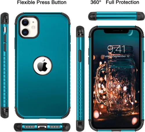 Miniatura 9 de BENTOBEN Funda para iPhone 11, funda para teléfono iPhone 11, resistente 2 en 1, protección completa rugosa a prueba de golpes, híbrida parachoques