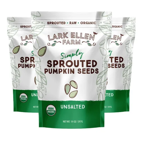 Miniatura 11 de Lark Ellen Farm Semillas de calabaza orgánicas germinadas, semillas de calabaza crudas sin sal orgánicas, pepitas, veganas, sin OMG, sin gluten