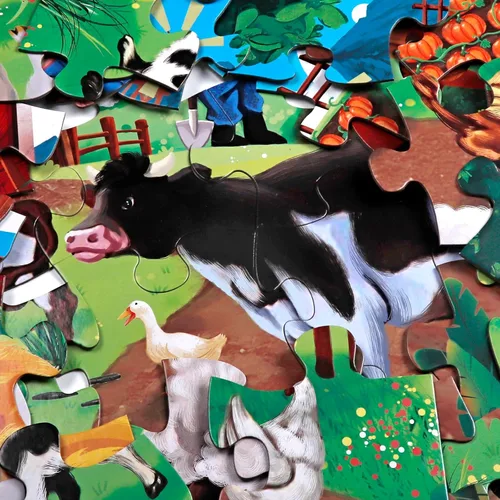 Miniatura 3 de Rompecabezas Jumbo de Piso para Niños, Rompecabezas Grandes de Animales de Granja, Rompecabezas de Granero de 48 Piezas para Niños Pequeños de 3-5