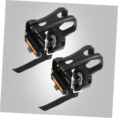Miniatura 6 de BESPORTBLE Correa para pedal de bicicleta, clip de nailon para el dedo del pie para carretera montaña negro agujero reflectante ajuste pedales