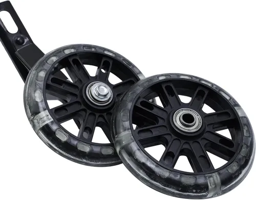 Miniatura 7 de Par de ruedas auxiliares de bicicleta para niños, accesorios para bicicletas de 12 "14" 16", ruedas de entrenamiento flash Negro