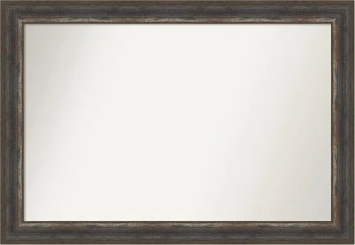Miniatura 82 de Amanti Art Espejo de baño marrón para sobre el fregadero, 25 x 25 pulgadas, hecho a medida, espejo de tocador cuadrado marrón medio, marco de madera