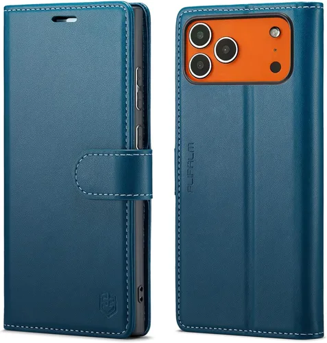 Miniatura 7 de Funda tipo cartera para iPhone 17 Pro Max con tarjetero de crédito, de piel sintética, con función atril, funda protectora a prueba de golpes