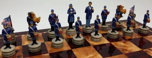 Miniatura 5 de Juego de 32 piezas temáticas de ajedrez hombres piezas Guerra civil o revolución americana o WW2 - NO Board (Guerra civil americana - General Queens)