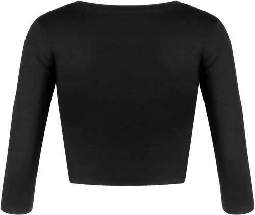 Miniatura 3 de Camiseta corta para mujer, cuello redondo, manga 3/4, casual, Y2K, linda camiseta corta para yoga