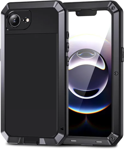 Miniatura 24 de Lanhiem Funda para iPhone 7 Plus/8 Plus, resistente a los golpes, [Tough Armour], funda de metal con protector de pantalla integrado, funda Negro