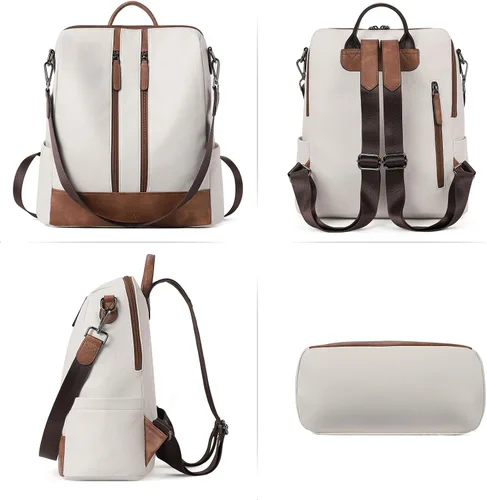 Miniatura 22 de CLUCI - Mochila de cuero para mujer, convertible, grande, para viajar, de diseñadora, moda, casual, bolso de hombro universitario