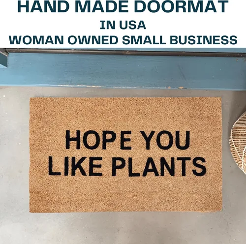 Miniatura 2 de NICKEL DESIGNS Plant Doormat, 18 x 30 Inch, Heavy Duty Natural Coir Fibers, UV and Weather Resistant, Funny Front Porch Decor, Plant Lover Theme