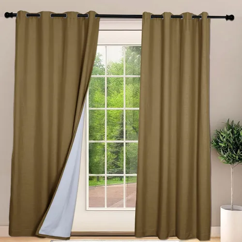 Miniatura 9 de Frelement Cortinas opacas extralargas de 108 pulgadas de largo, para sala de estar, cortinas de lino con bloqueo de luz, cortinas con aislamiento
