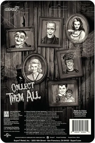 Miniatura 3 de Super7 Figura de reacción de The Munsters Hot Rod Herman (escala de grises), figura de acción de los Munsters de 3.75 pulgadas, coleccionables