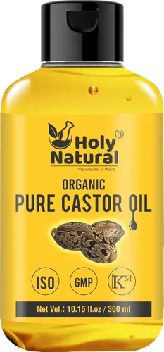 Aceite de ricino puro orgánico (10.15 onzas líquidas) Certificado USDA prensado en frío, 100% puro, sin OMG, sin tratamiento térmico, sin hexano,
