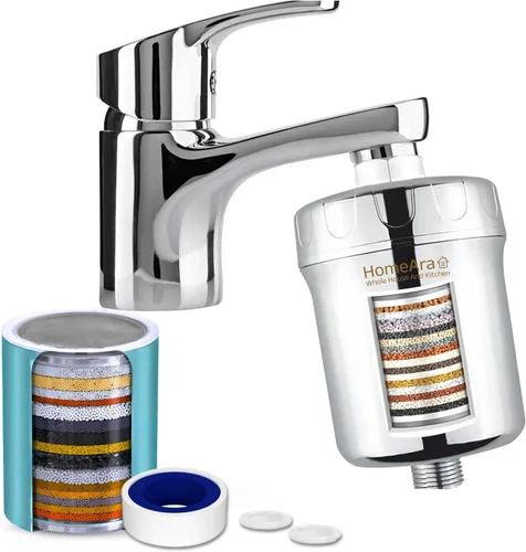Miniatura 13 de Suavizante de agua dura de 15 etapas para grifo, ducha con juego de adaptador de metal, cabezal de ducha universal, filtro de agua del grifo