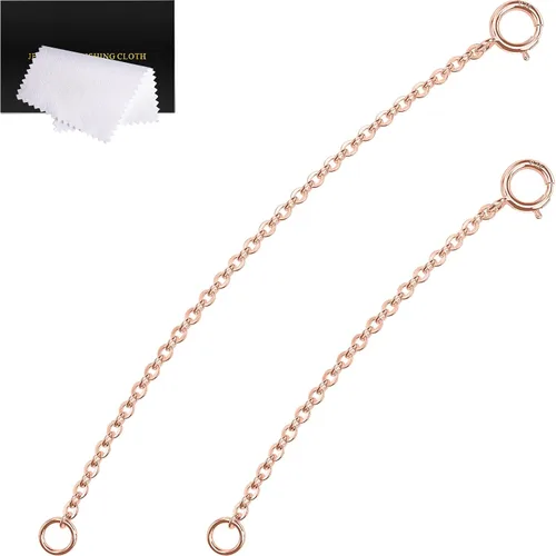 Miniatura 28 de Extensores de collar para mujer, extensor de pulsera de oro, extensión de joyería de cadena dorada para tobillera para mujer, juego de 2 piezas
