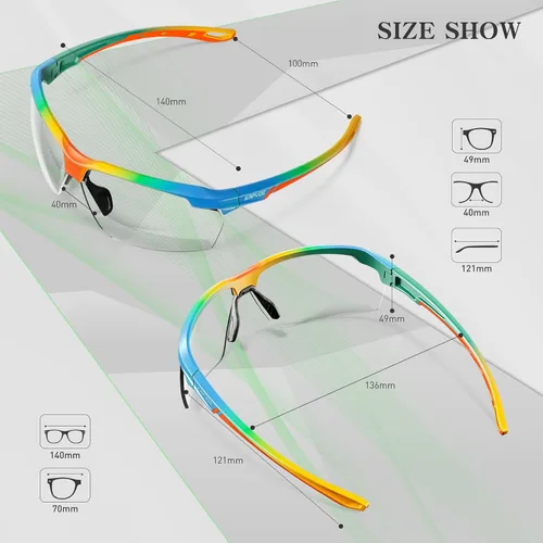 Miniatura 5 de KAPVOE Photochromic Sports Sunglasses for Men Women Cycling Sunglasses UV400 Protection MTB BMX Running Riding Bike K87 08