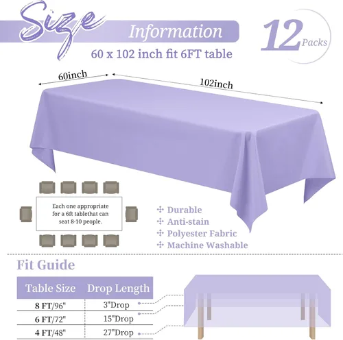 Miniatura 10 de Showgeous Paquete de 4 manteles redondos color rosa intenso de 120 pulgadas de poliéster para mesas redondas, manteles de tela decorativa lavable
