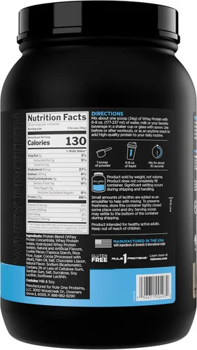 Miniatura 2 de Proteína de Suero Rule 1 – 24g de Proteína de Acción Rápida de Fuentes de Suero Completo con EAAs y BCAAs de Origen Natural para Recuperación