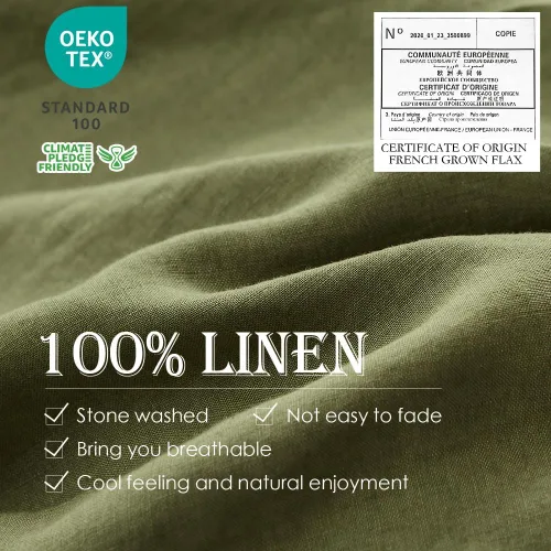 Miniatura 2 de Simple&Opulence Juego de funda nórdica 100% lino 3 unidades estilo básico natural francés lavado lino color sólido suave transpirable casa de campo
