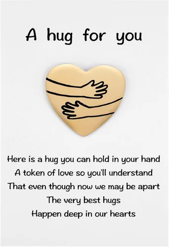 Miniatura 6 de Una ficha de abrazo de bolsillo pequeñita con tarjeta de poema para regalo de aislamiento, Te Extraño, Pensando en Ti, regalo de cuarentena