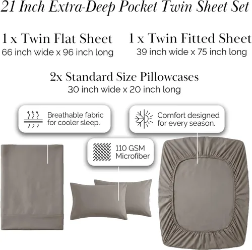 Miniatura 391 de Southshore Fine Living, Inc. Juego de 7 piezas de sábanas King divididas para cama ajustable, juego de sábanas King divididas con bolsillo de 21