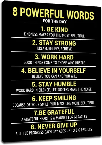 Miniatura 50 de Motivational Wall Art 1% Better Every Day Quote Framed Canvas Poster Inspirational Wall Decor for Office Gym Study Room Small Size Growth Mindset