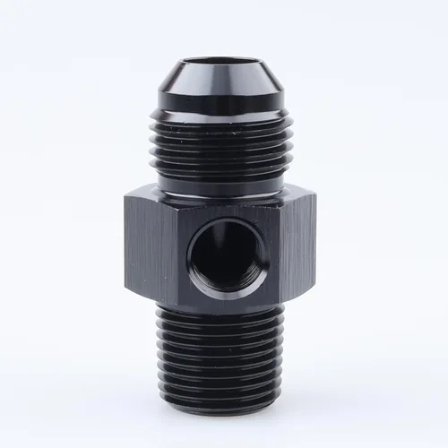 Miniatura 6 de AC PERFORMANCE Aluminio -6 AN macho a rosca NPT de 1/4 "con 1/8 "NPT Sensor Gauge/Gage Port Adaptadores de toma de presión, negro