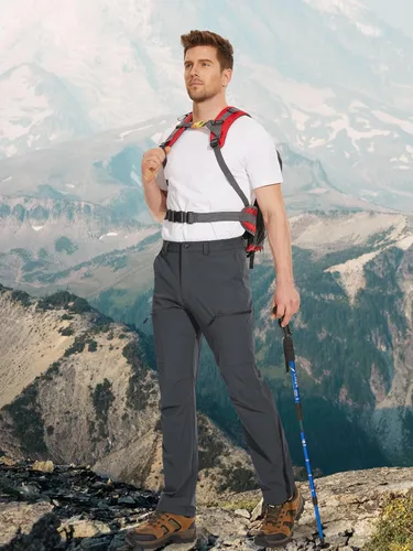 Miniatura 18 de MAGCOMSEN Pantalones de senderismo para hombre, 6 bolsillos, resistentes al agua, pantalones de trabajo de pesca Ripstop, ligeros, de secado rápido