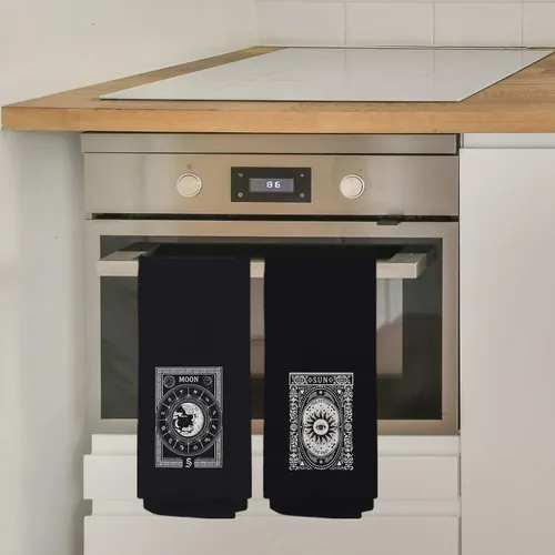 Miniatura 3 de Toallas de cocina, decoración de cocina gótica, juegos de toallas de cocina y paños de cocina, toallas de mano de tarot, juegos de toallas de 2