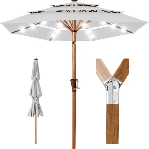 Miniatura 48 de Best Choice Products - Sombrilla solar de 10 pies de 3 niveles para patio, sombrilla de sol para exteriores, mercado, patio trasero, terraza, junto