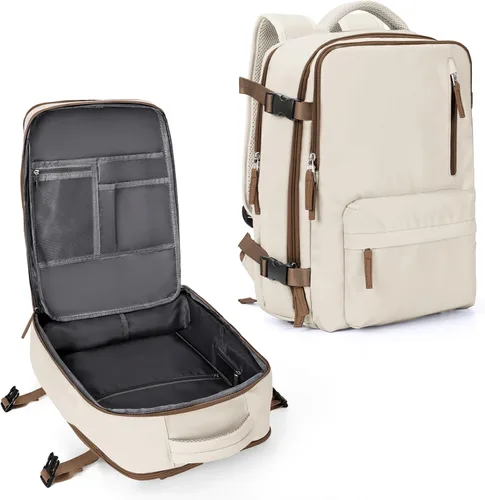 Miniatura 19 de WONHOX - Mochila grande, aprobada para vuelo, unisex, para viajes, trabajo, negocios o laptop, a1-Negro, Medium