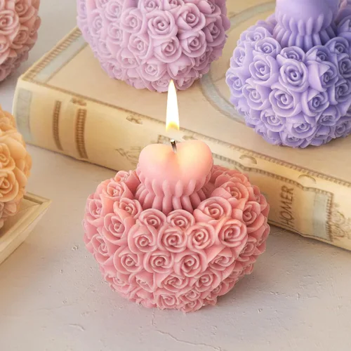 Miniatura 5 de Molde de Fundición de Resina de Flor Rosa Corazón Peonía - Moldes de Silicona de Fundición de Resina para Decoración del Hogar y Fabricación