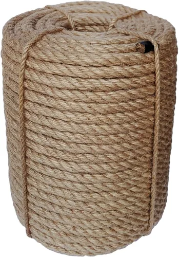 Cuerda de yute de 0.394 in, 164 pies, 4.5 libras de grosor, cuerda de yute de jardín para rascador de gatos, jardinería, agrupación y colgar en la