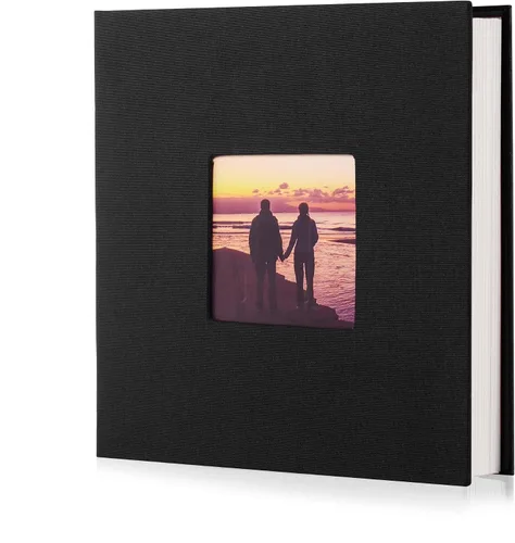 Miniatura 31 de HoneyTolly Álbum de fotos autoadhesivo para fotos de 4 x 6 imágenes, cubierta magnética de lino, 15 hojas/30 páginas en blanco para bodas Beige claro