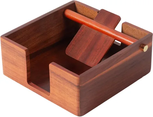 Servilletero de acacia natural para mesa, dispensador de servilletas, servilletero decorativo para bebidas, para cocina, hogar, bar (natural)