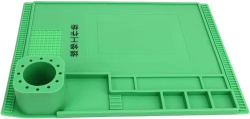 Miniatura 6 de Alfombrilla de soldadura, 15.7x11.8 in ranuras para destornillador, almohadilla de reparación de silicona, buena resistencia, aislamiento térmico