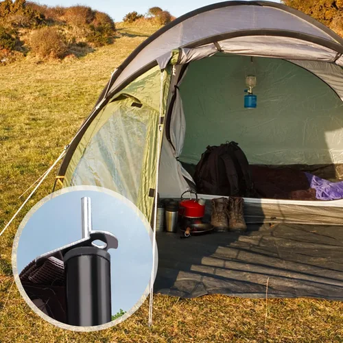 Miniatura 6 de BESPORTBLE Gancho de hebilla triangular para tienda de campaña, hebilla de cuerda triangular de acero inoxidable para acampar al aire libre, toldo