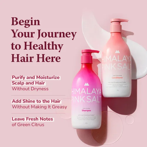 Miniatura 3 de HIMALAYA PINKSALT Juego de champú y acondicionador, juego de cuidado clarificador y nutritivo para el cuero cabelludo con picazón y cabello seco