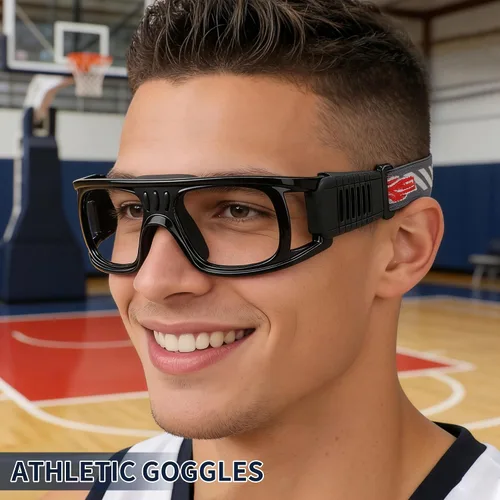 Miniatura 2 de N/A" Gafas deportivas para hombre, para raquetbol, baloncesto, fútbol, gafas protectoras, lentes de choque y colisión, reemplazables