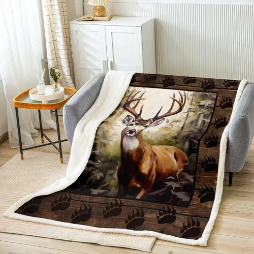 Miniatura 11 de Manfei Manta de camuflaje gris para sofá, manta de cama temática de caza de animales salvajes para niños y adultos, decoración de habitación, manta