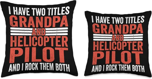 Miniatura 3 de Aviation Aircraft and RC Helicopter Pilot Gifts Aviator Two Titles - Almohada de piloto para abuelo y helicóptero, 16 x 16 pulgadas, multicolor