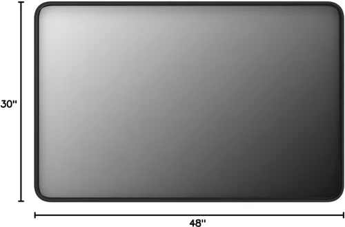Miniatura 9 de TokeShimi - Espejo de pared de 48 x 30 pulgadas con marco negro para baño, espejo de tocador con marco de aluminio de aleación metálica, esquinas
