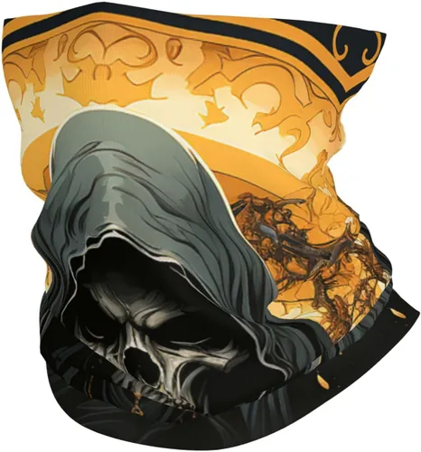 CASGTNZ grim reaper angel skull Death Dark Neck Gaiter Face Cover Balaclava Gaiter Mask for Men Women Bandana for Motorcycle Cycling Riding Skiing