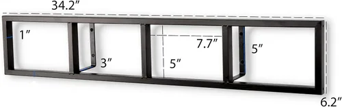 Miniatura 3 de You Have Space Estante de almacenamiento de 34 pulgadas para montaje en pared, organizador de CD y DVD, estante flotante de metal, juego de 2