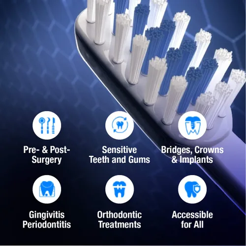 Miniatura 6 de Emmi-dent Cepillo de dientes eléctrico Oral Waver con tecnología 100% de ultrasonido, vibración suave y pasta de dientes nano-burbuja. Ideal