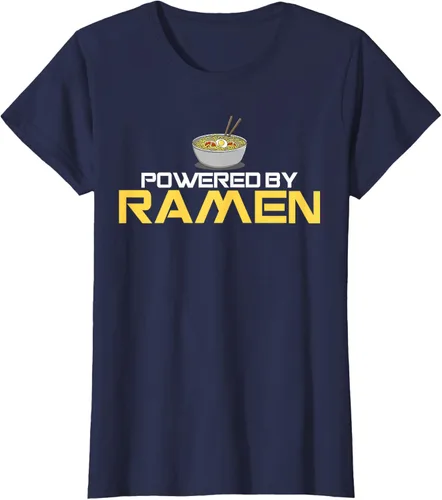 Miniatura 29 de Camiseta de fideos de anime japoneses Powered By Ramen, Negro, S