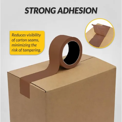 Miniatura 7 de Brixwell 2 rollos - Cinta de embalaje de papel marrón con parte trasera plana de 2 pulgadas x 60 yardas, fabricada en los Estados Unidos