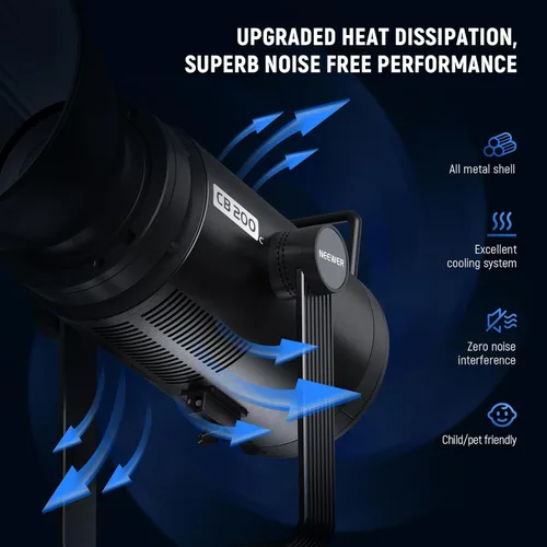 Miniatura 5 de NEEWER CB60 RGB 70W Luz de Video LED con Control de Aplicación, Montura Bowens Salida Continua de Color Completo 18000Lux/1m CCT 2700K-6500K CRI97+