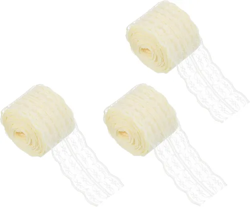 Miniatura 59 de MECCANIXITY 8 Yard Lace Trim Ribbon, 0.9 Inch Wide Vintage Floral Pattern Crochet Lace Edge Ribbon Trimming for DIY Sewing Crafts Gift Wrap Wedding