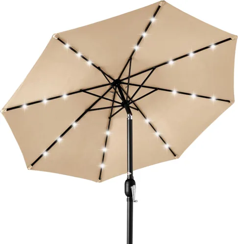 Miniatura 21 de Best Choice Products Solar Polyester LED Lighted Patio Umbrella w/Tilt Adjustment and UV-Resistant Fabric Gris niebla