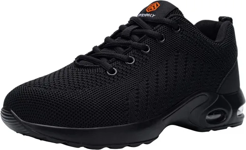 Miniatura 6 de DYKHMILY Zapatos deportivos con punta de acero para hombres y mujeres, zapatos de trabajo ligeros, antideslizantes, zapatos de seguridad